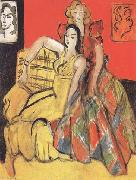 Henri Matisse Two Young Girls the Yellow Dress and the Tartan Dress (mk35) oil painting artist